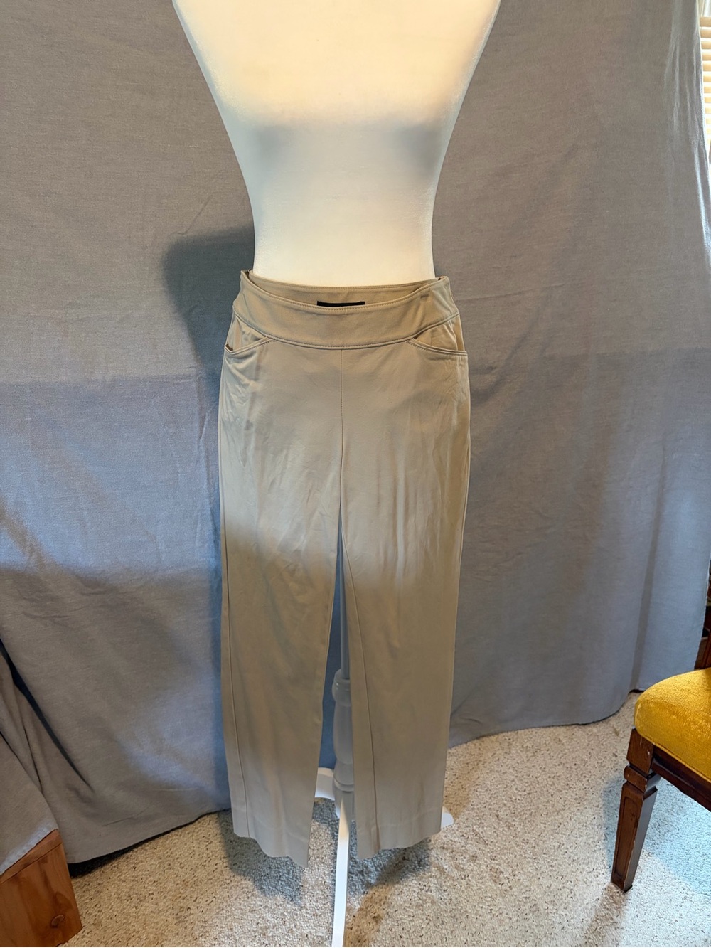 White House Black Market Wide-Leg Pull-On Pants in Taupe
